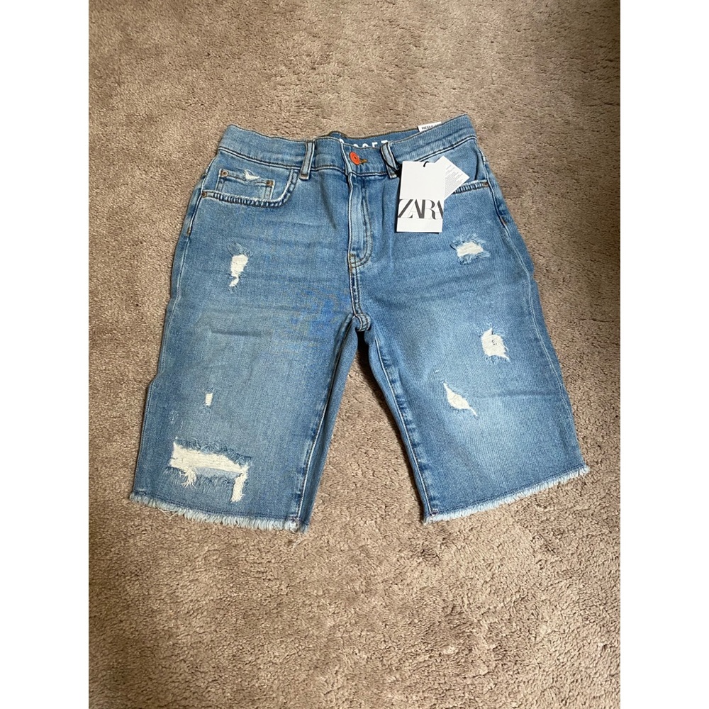 Distressed Denim Shorts